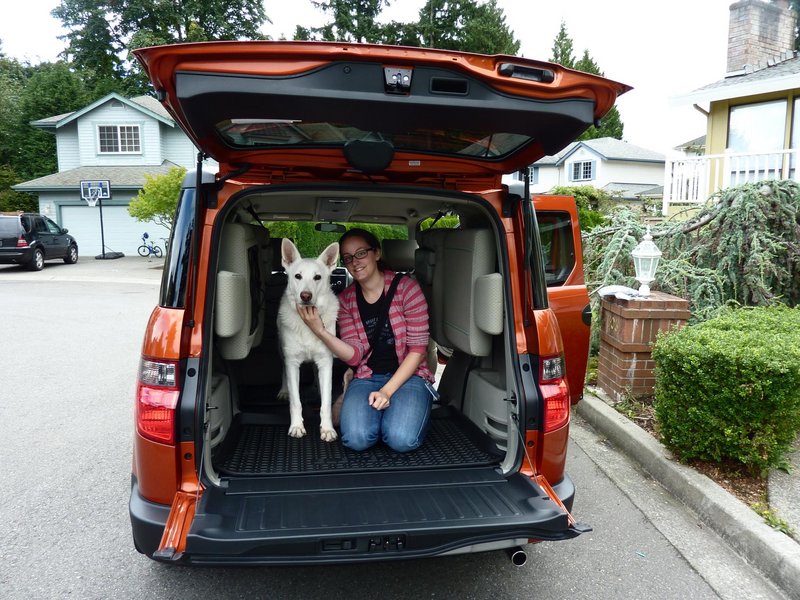 Sarah and Balto with their new ride || DMC-ZS3@4.1 | 1/100s | f3.5 | ISO80 || 2010-09-09 14:21:15