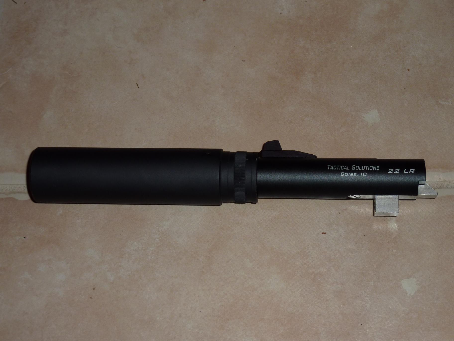 BuckMark Trail-Lite Threaded Barrel with Fake Silencer || DMC-ZS3@11 | 1/30s | f4.1 | ISO100 || 2010-10-28 00:05:50